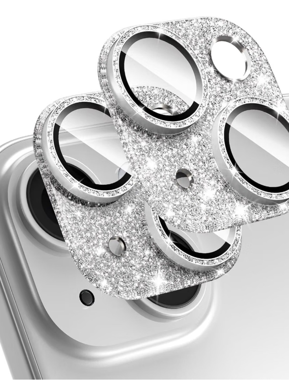 Iphone 14 Glitter Silver Camera Lens Protector Cover